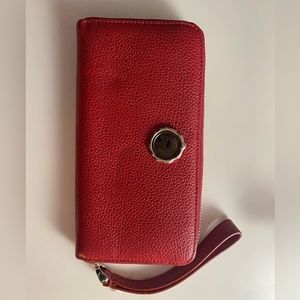Hendri Bendel Red Zip around Wristlet